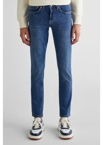 Erkek Extra Slim Fit Jean Pantolon - Mavi