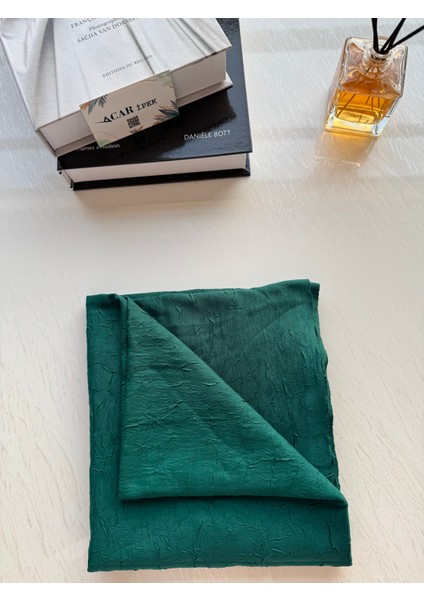 Bambu Kraş Şal Zümrüt Yeşil Renk