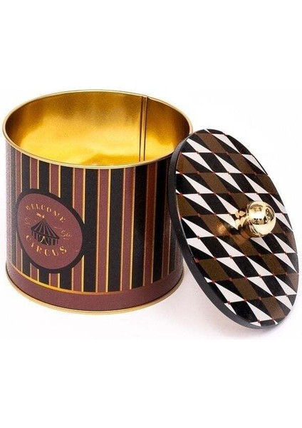 Festival Desenli Yuvarlak Metal Saklama Kabı, 14 x 12,5 Cm, 1,7 Lt fırsatları