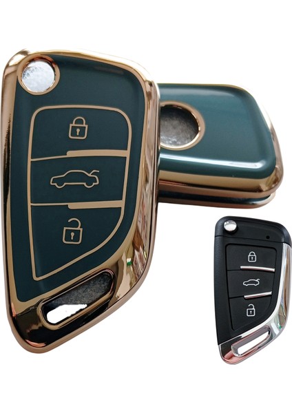 Bmw Tipli Kd Keydiy NB29 Uyumlu Kumanda Anahtar Kılıfı Oto Anahtarlık Gri Gold