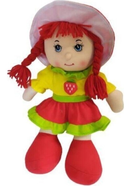 Üstün Bez Bebek Kırmızı Çilek Kız 40 cm
