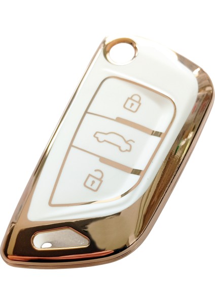 Bmw Tipli Kd Keydiy NB29 Uyumlu Kumanda Anahtar Kılıfı Oto Anahtarlık Beyaz Gold fiyatları