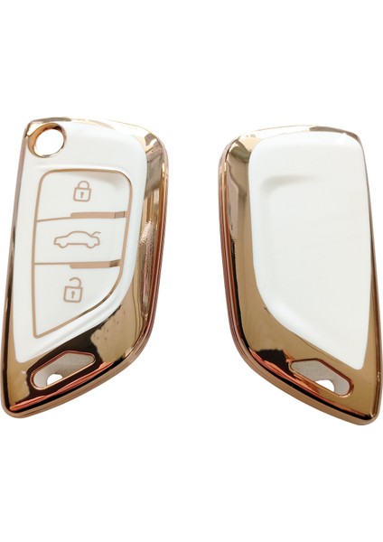 Bmw Tipli Kd Keydiy NB29 Uyumlu Kumanda Anahtar Kılıfı Oto Anahtarlık Beyaz Gold fırsatları