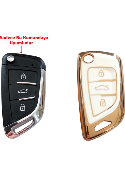 Bmw Tipli Kd Keydiy NB29 Uyumlu Kumanda Anahtar Kılıfı Oto Anahtarlık Beyaz Gold indirimleri