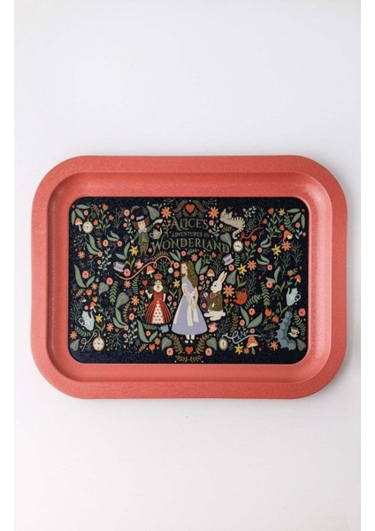 Fairytale Desenli Metal Klasik Tepsi, 23,3 x 30,7 cm