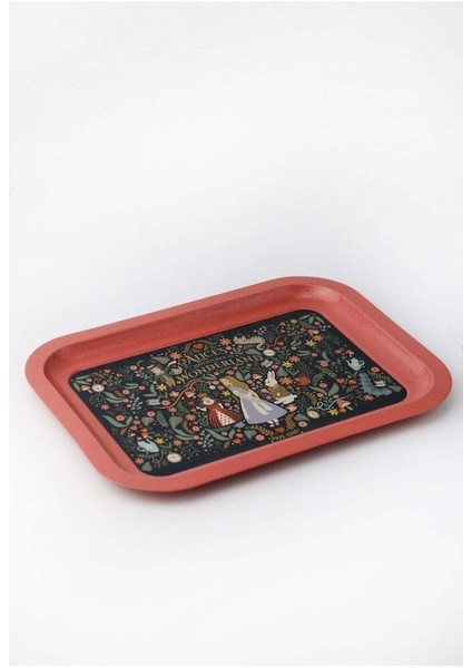 Fairytale Desenli Metal Klasik Tepsi, 23,3 x 30,7 cm