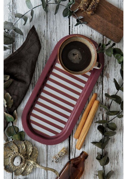 Festival Desenli Baton Metal Tepsi, 16 x 35 cm