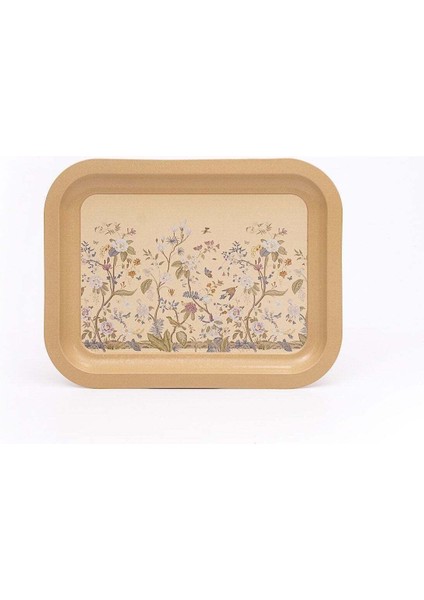 Flora Desenli Metal Klasik Tepsi, 23,3 x 30,7 cm fiyatları