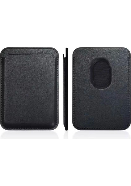 Magsafe Özellikli Güçlü Mıknatıslı Deri Kartlık Cüzdan Tüm Telefonlar ile Uyumlu Manyetik Kartlık