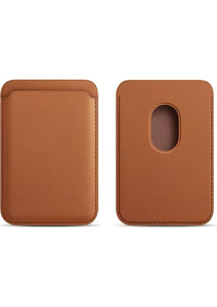 Magsafe Özellikli Güçlü Mıknatıslı Deri Kartlık Cüzdan Tüm Telefonlar ile Uyumlu Manyetik Kartlık