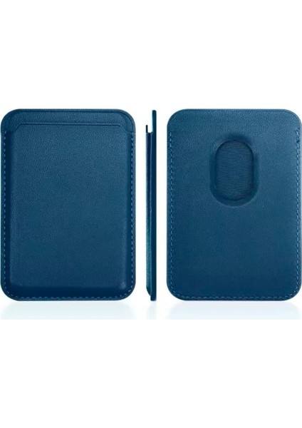 Magsafe Özellikli Güçlü Mıknatıslı Deri Kartlık Cüzdan Tüm Telefonlar ile Uyumlu Manyetik Kartlık