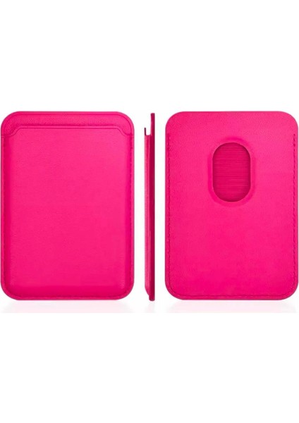 Magsafe Özellikli Güçlü Mıknatıslı Deri Kartlık Cüzdan Tüm Telefonlar ile Uyumlu Manyetik Kartlık