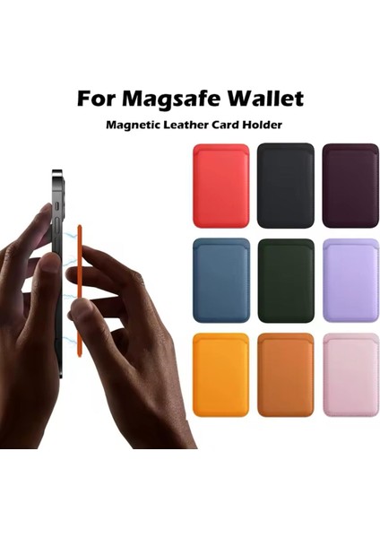 Magsafe Özellikli Güçlü Mıknatıslı Deri Kartlık Cüzdan Tüm Telefonlar ile Uyumlu Manyetik Kartlık fiyatları