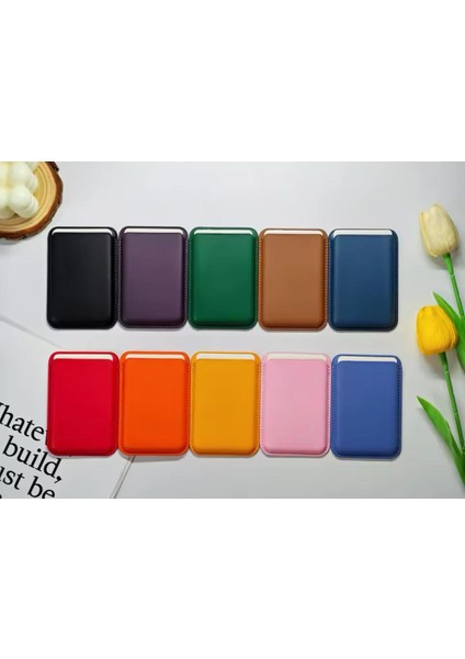 Magsafe Özellikli Güçlü Mıknatıslı Deri Kartlık Cüzdan Tüm Telefonlar ile Uyumlu Manyetik Kartlık modelleri