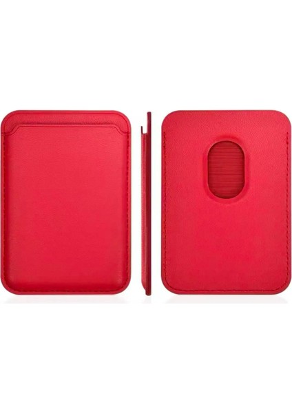 Magsafe Özellikli Güçlü Mıknatıslı Deri Kartlık Cüzdan Tüm Telefonlar ile Uyumlu Manyetik Kartlık