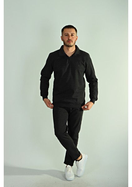 EG38 Pike Yarım Fermuar Sweat Füme