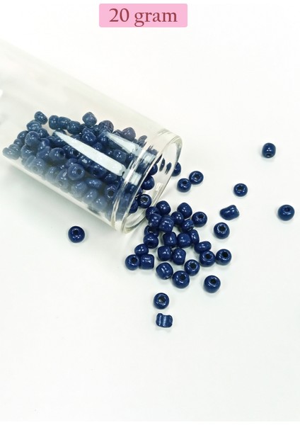 Dökme Cam Kum Boncuk Büyük Boy (6/0) 4 mm - 20 Gram - Lacivert - BNC098 fiyatları