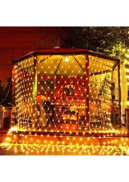 Ağ LED Işık 3x3 File Ağ Perde Gün Işığı LED Eklemeli 240 Ledli Örümcek Ağı Işığı Dükkan Bahçesüsü