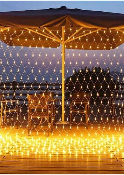 Ağ LED Işık 3x3 File Ağ Perde Gün Işığı LED Eklemeli 240 Ledli Örümcek Ağı Işığı Dükkan Bahçesüsü