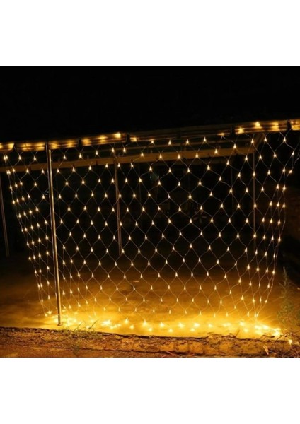Ağ LED Işık 3x3 File Ağ Perde Gün Işığı LED Eklemeli 240 Ledli Örümcek Ağı Işığı Dükkan Bahçesüsü
