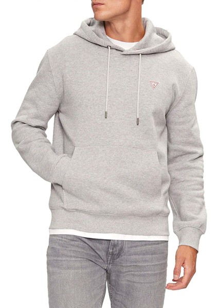 Erkek Kapüşonlu Fermuarlı Sweatshirt - Gri