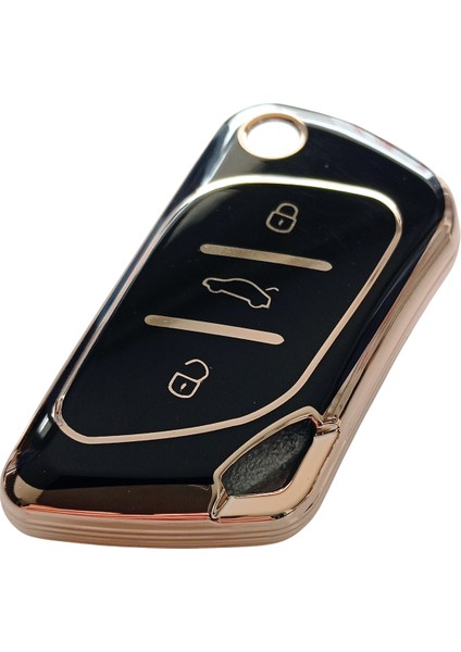 Cadillac Tipli Kd Keydiy NB30 Uyumlu Kumanda Anahtar Kılıfı Oto Anahtarlık Siyah Gold fiyatları