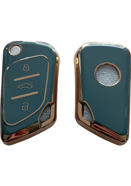 Cadillac Tipli Kd Keydiy NB30 Uyumlu Kumanda Anahtar Kılıfı Oto Anahtarlık Gri Gold fırsatları