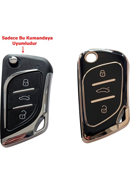 Cadillac Tipli Kd Keydiy NB30 Uyumlu Kumanda Anahtar Kılıfı Oto Anahtarlık Siyah Gold indirimleri