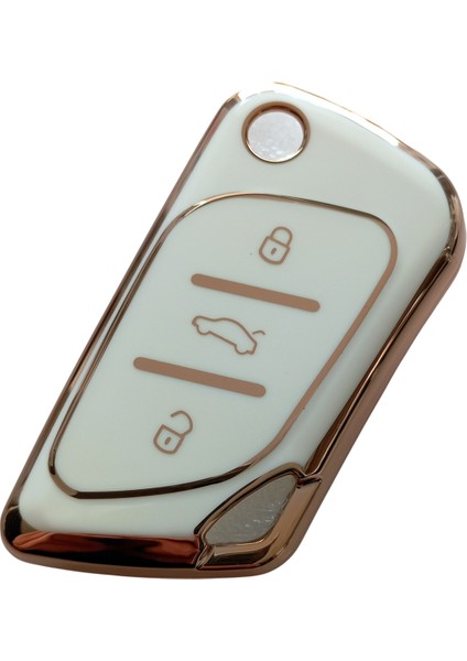 Cadillac Tipli Kd Keydiy NB30 Uyumlu Kumanda Anahtar Kılıfı Oto Anahtarlık Beyaz Gold fiyatları