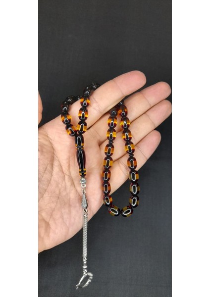 Sevgiliye Özel Hediye Sürmeli Uçak Camı Tesbih Bordo-Sarı Renk H-1455. modelleri