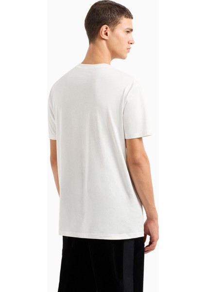 Erkek Logolu Bisiklet Yaka T-Shirt - Beyaz fiyatları