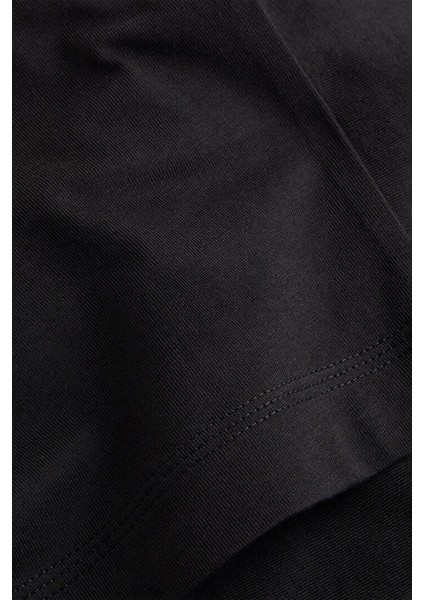 Erkek Woven Label T-Shirt - Siyah fırsatları