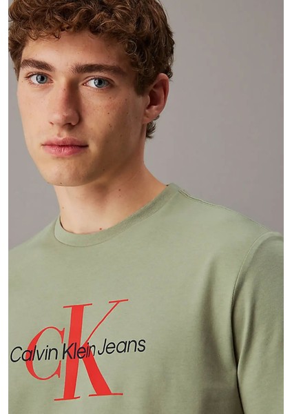 Erkek Ss Hero Monogram 30S T-Shirt - Yeşil modelleri