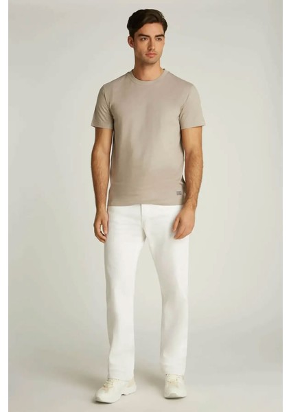 Erkek Ck Woven Label Regular T-Shirt - Gri fiyatları