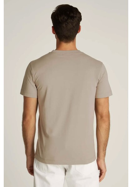 Erkek Ck Woven Label Regular T-Shirt - Gri indirimleri