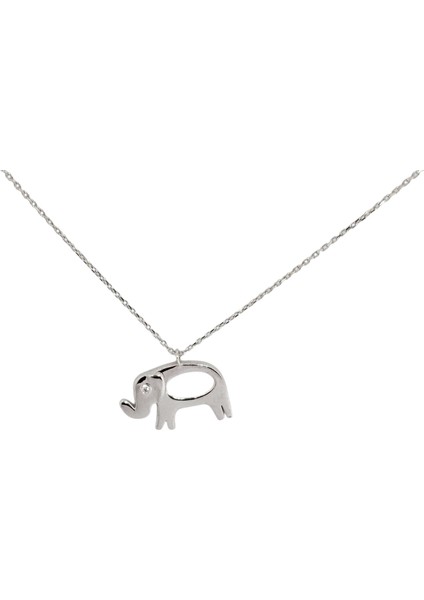 14K Altın 0.01CT Pırlantalı Fil Kolye