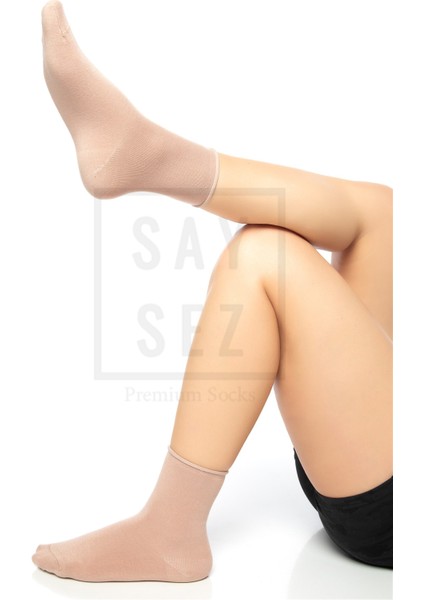 Bambu Kadın Lastiksiz Soket Dikişsiz Premium Çorap Kutulu 6'lı / Iz Bırakmaz / Sıkmayan Çorap