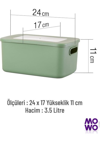 Retro Box 3’lü Mix 3,5 Lt Çok Amaçlı Düzenleyici Kapaklı Saklama Kutu, Organizer, Storage