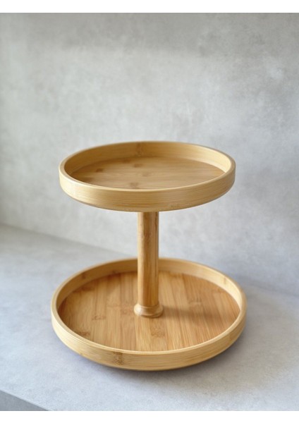 Bambu Iki Katlı Döner Stand ( 30X25CM)