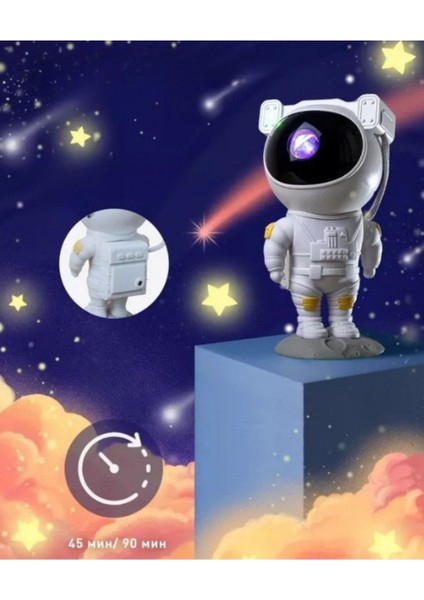 Astronot Projektör LED Işık Galaxy 360* Yıldız Projeksiyon Nasa Aurora Bulutsusu Çocuk Gece Lambası