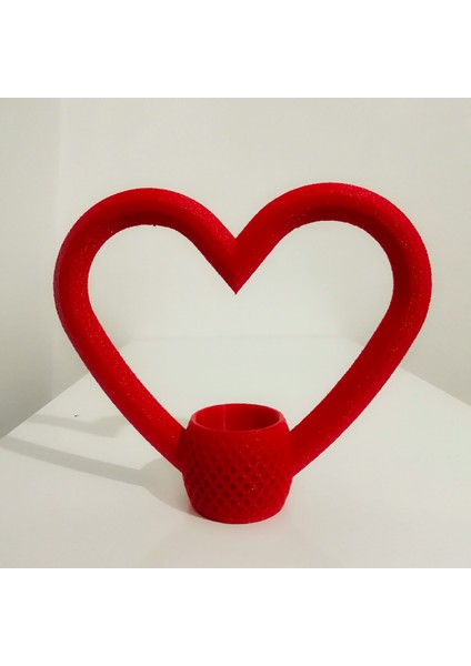 Kırmızı Kalp Mumluk, Hediye, Tea Light, Candle 15cm