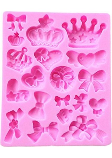 Taç Kurdele Çiçek Kalp Cupcake Silikon Kalıp K-1131 indirimleri