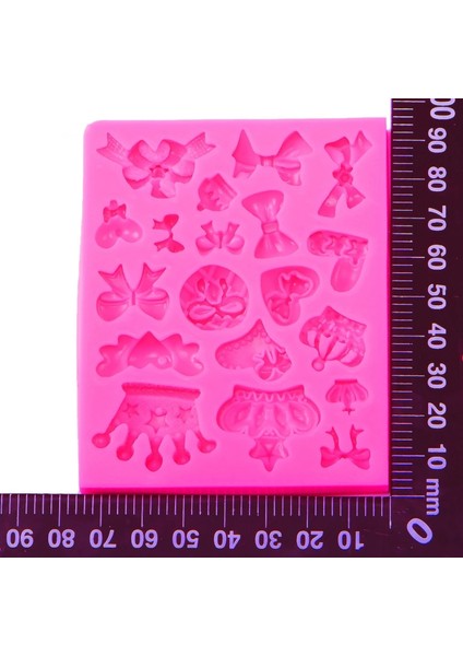 Taç Kurdele Çiçek Kalp Cupcake Silikon Kalıp K-1131