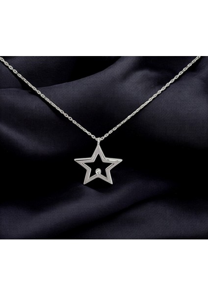 Pırlantalı Yıldız 14K Altın Kolye