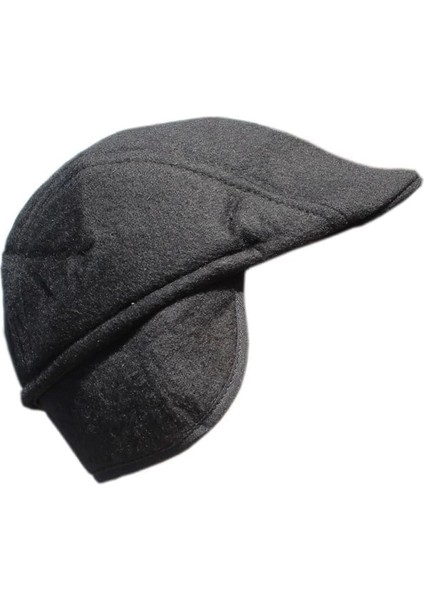 Yoncatotpan Kış ve Sonbahar Için Siyah Klasik Model Kulak Kapatan Kasket Şapka Esnek ve Rahat