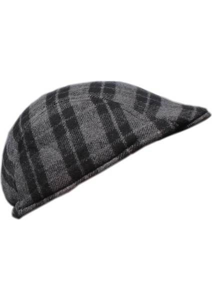 Yoncatoptan Kış ve Sonbahar Için Kulaksız Ekose Gri Kasket Şapka fiyatları