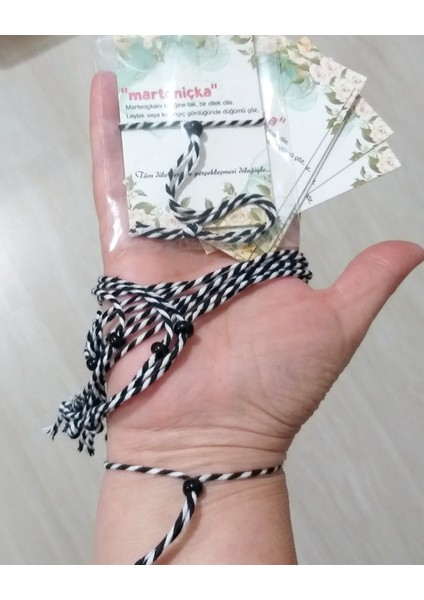 12 (On İki) Adet Siyah Çek Cam Boncuklu Unisex Siyah Beyaz Marteniçka Bileklik modelleri