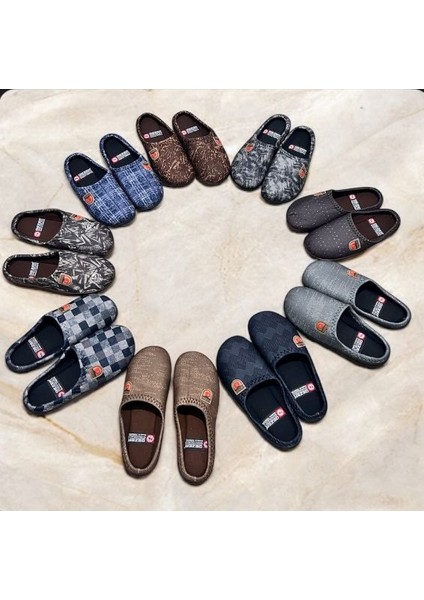 Erkek 3 Set Ev Halı Terliği Misafir Terliği Yumuşak Merdane Taban Erkek Terliği