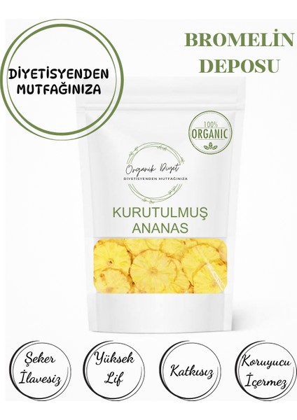 Doğal Kurutulmuş Ananas (Şeker İlavesiz)