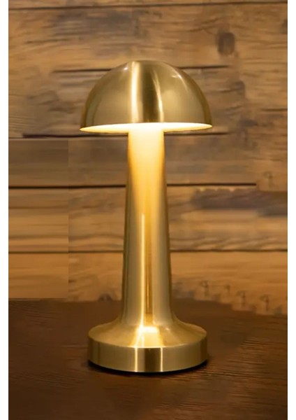 Mantar Model Retro Masa Lambası Gold Altın Renkli Dimmerli Şarjlı Dekoratif Dokunmatik Masa Lambası fiyatları